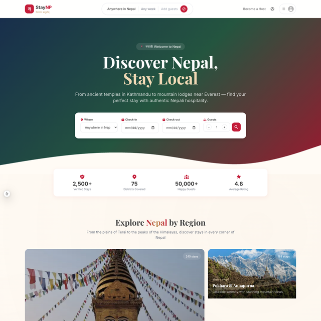 StayNP Accommodation Booking Platform